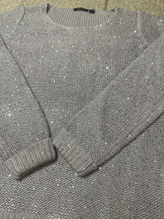Jersey plateado con lentejuelas