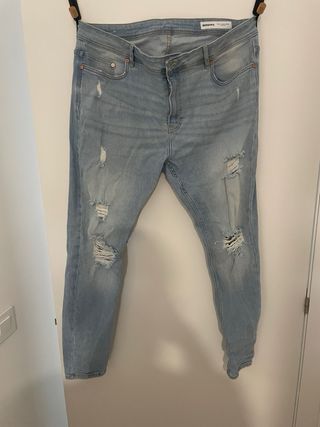 Pack de pantalones de Bershka azul y negro skinny