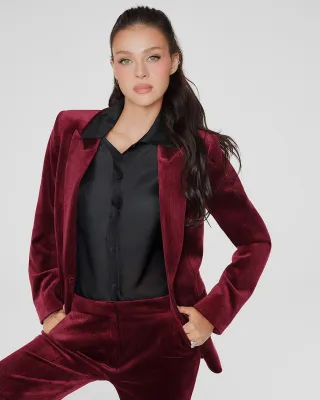 Traje corduroy burdeos