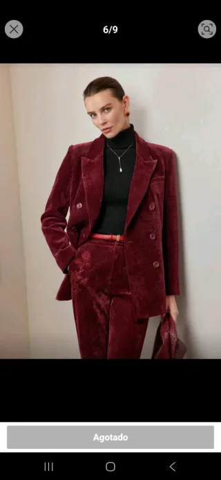 Traje corduroy burdeos