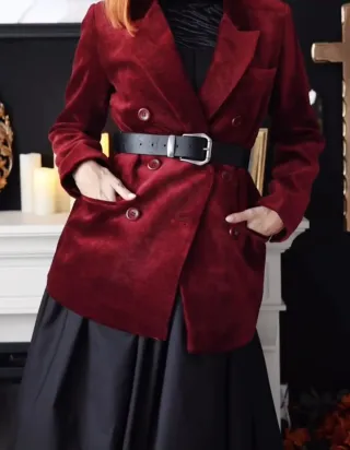 Traje corduroy burdeos