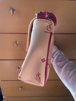 Bolso Caminatta Beige y Rojo