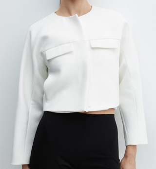 Chaqueta Mango Solapas Blanca prácticamente Nueva