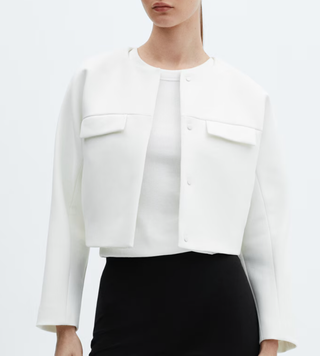 Chaqueta Mango Solapas Blanca prácticamente Nueva