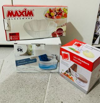 Bundle offer,soap dispensar,bowls set,mini choper