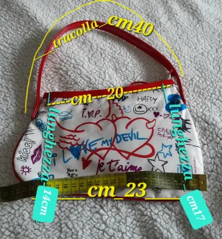 Borsa Graffiti stile Y2K Vintage 90 nuova