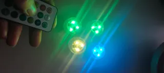 Set 4 luci LED con telecomando