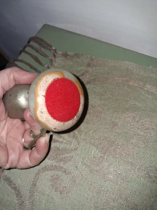 Antico portauovo in onice e metallo argentato