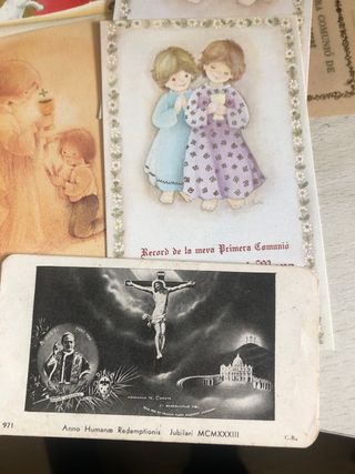 5 Estampas  de  1982 Recuerdo Primera Comunión