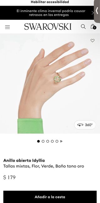 Conjunto Swarovski Anillo y Pulsera Flores