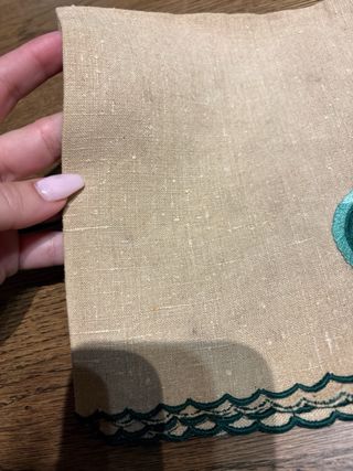 6 guardanapos linho bordados à mão ponto matiz