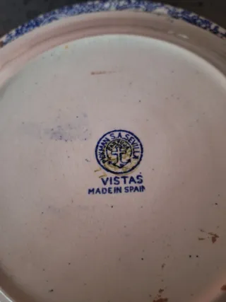 6 platos de postre de la cartuja vistas azul