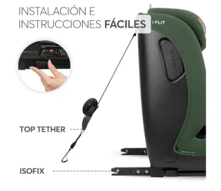 KikkaBoo Silla de Coche Bebe ISOFIX Grupo 1 2 3