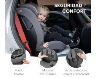 KikkaBoo Silla de Coche Bebe ISOFIX Grupo 1 2 3