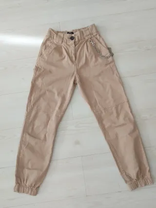 Pantalones cargo largos beige