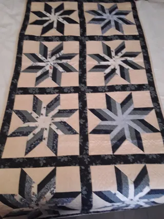 Colcha patchwork hecha a mano para cama de 150cm