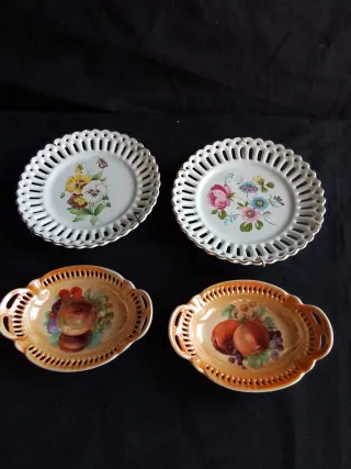4 Platos de Porcelana Antigua Inglesa