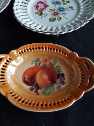 4 Platos de Porcelana Antigua Inglesa