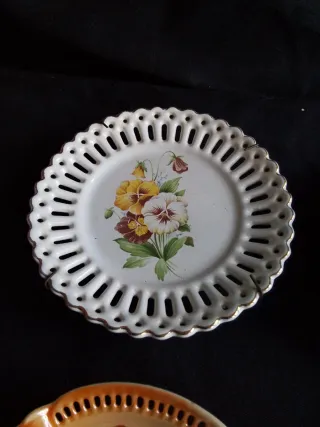 4 Platos de Porcelana Antigua Inglesa