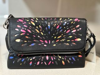 Bolso Desigual Negro Troquelado Bandolera