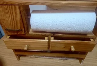 ESPECIERO PORTARROLLOS DE MADERA PARA COCINA.