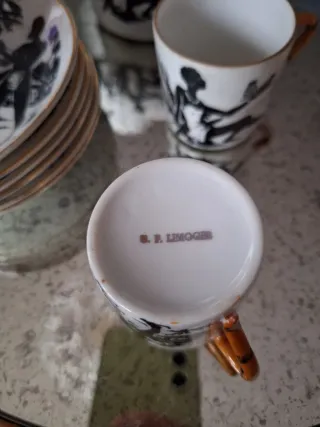 Juego de cafe de 6 servicios porcelana de limoges