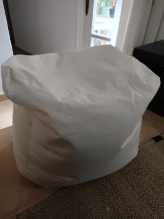 Puff de tela con diseño de zigzag