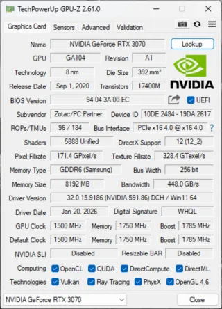 Nvidia GeForce RTX 3070