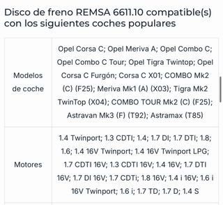 2 Discos de freno ref 6611.10