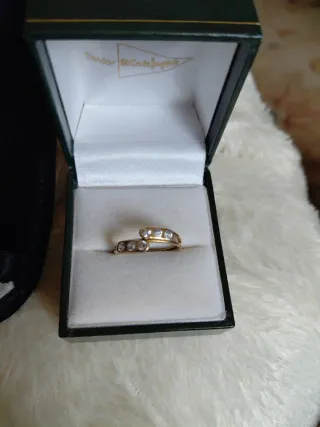 Anillo oro laminado 14kl circonitas