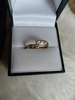 Anillo oro laminado 14kl circonitas