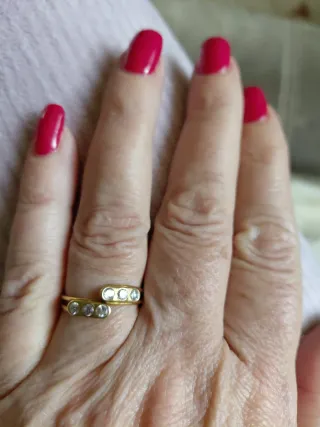 Anillo oro laminado 14kl circonitas