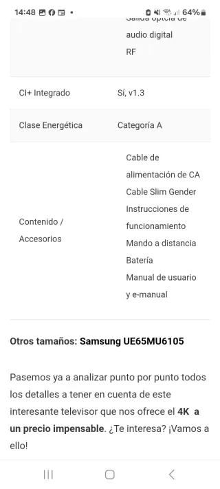 TV SAMSUNG 43" SMART TV 4K REAL