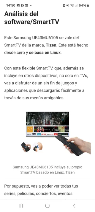 TV SAMSUNG 43" SMART TV 4K REAL