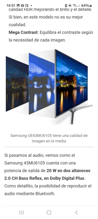TV SAMSUNG 43" SMART TV 4K REAL