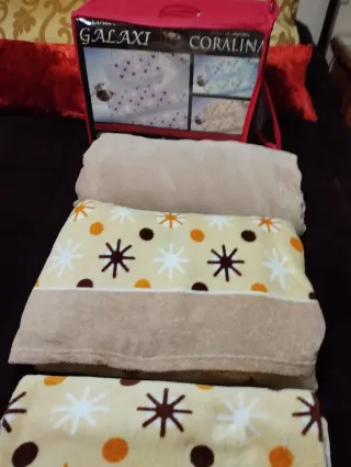 Juego de cama,3 piezas ,de cama de 135cm,coralina