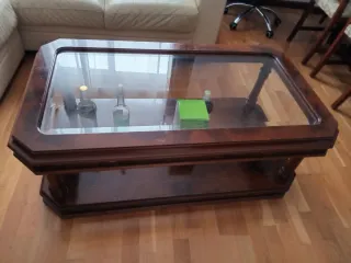 Mesa de centro madera y cristal
