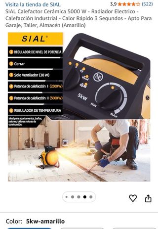 Calefactor Cerámica 5000 W - Radiador Electrico