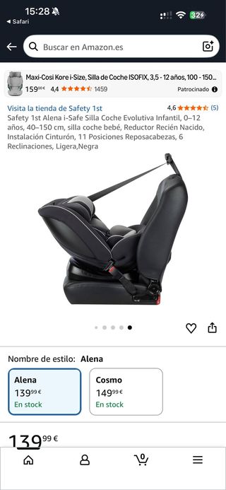 Silla de coche Safety 1st Alena i-Safe a estrenar