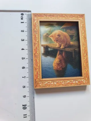 Imán cuadro gato león