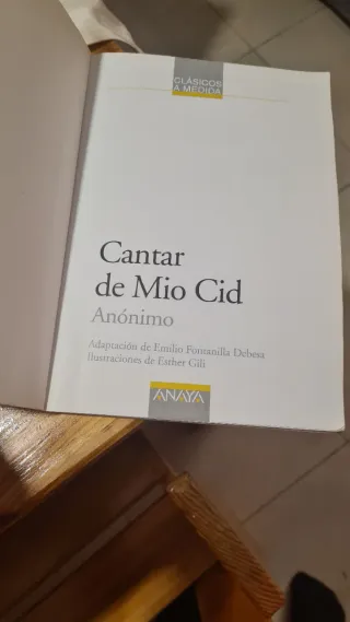 Libro "El Cantar de mio Cid"