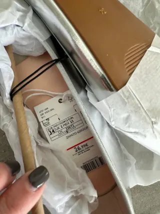 Bailarinas Mango Plata Talla 34