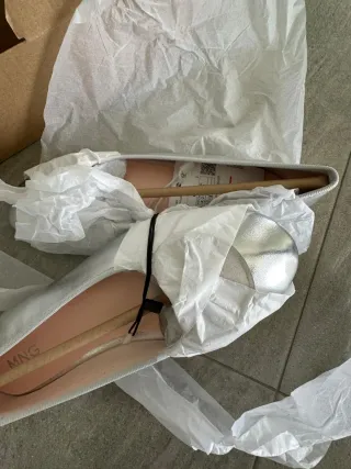 Bailarinas Mango Plata Talla 34