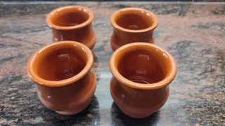 4 tarros de barro de unos 150 ml