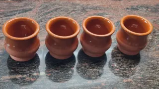 4 tarros de barro de unos 150 ml