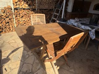 Mesa exterior de madera maciza 150x190