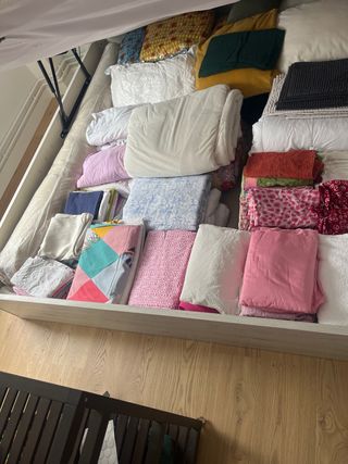 Canape de madera abatible blanco veteado +