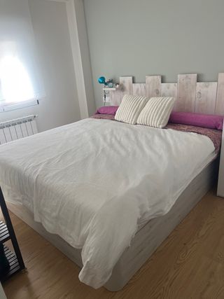 Canape de madera abatible blanco veteado +