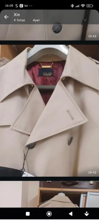 Gabardina clásica hombre de Zara