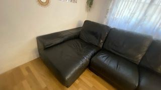 Sofá cheslong piel 3 plazas
